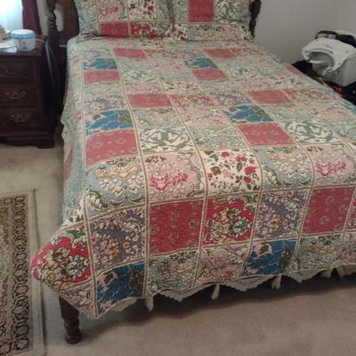 Queen Size Bed with Head and Foot Board- Approx 60" Wide, 76" Long