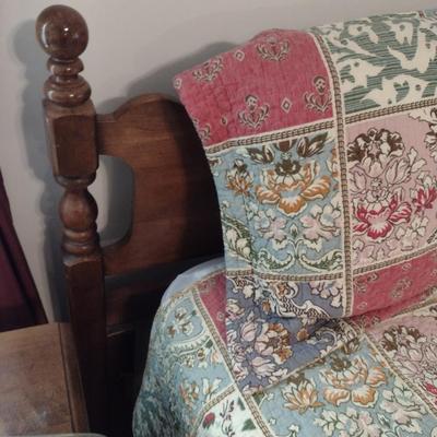 Queen Size Bed with Head and Foot Board- Approx 60" Wide, 76" Long