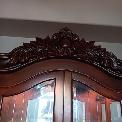 BEAUTIFUL LIGHTED HUTCH WITH SIDE DOORS, DRAWER AND CABINET