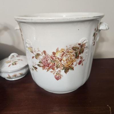 5 Piece Empire Trenton June Rose Antique Porcelain Victorian Floral Bowl Pitcher