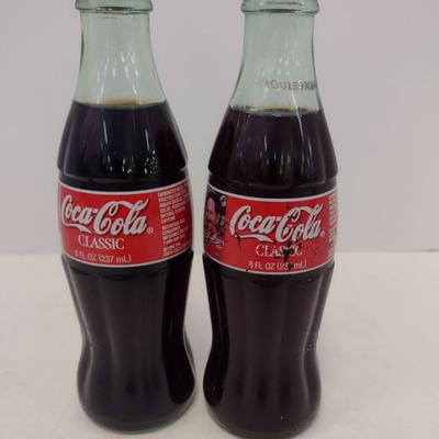 Sale Photo Thumbnail #1229: Pair of Collector Coca-Cola Dale Earnhardt 8 oz Glass Bottles Unopened
