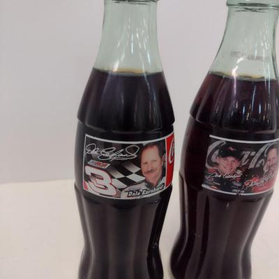 Sale Photo Thumbnail #1227: Pair of Collector Coca-Cola Dale Earnhardt 8 oz Glass Bottles Unopened
