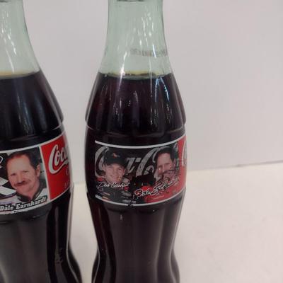 Sale Photo Thumbnail #1228: Pair of Collector Coca-Cola Dale Earnhardt 8 oz Glass Bottles Unopened