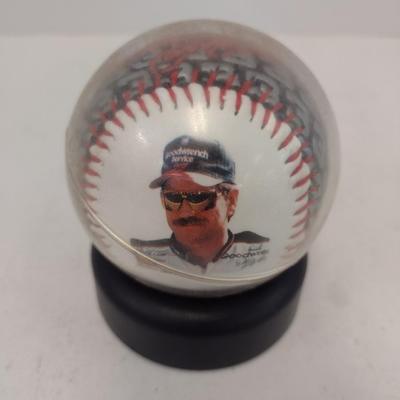 Sale Photo Thumbnail #1242: Collector Dale Earnhardt "The Intimidator' #3 NASCAR Baseball in Display