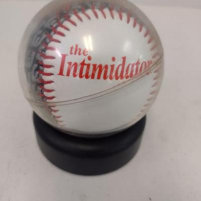 Sale Photo Thumbnail #1243: Collector Dale Earnhardt "The Intimidator' #3 NASCAR Baseball in Display