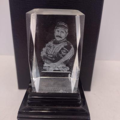 Sale Photo Thumbnail #1251: Dale Earnhardt #3 NASCAR Monte Carlo 3D Crystal Etched Glass Lighted Display