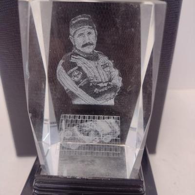 Sale Photo Thumbnail #1253: Dale Earnhardt #3 NASCAR Monte Carlo 3D Crystal Etched Glass Lighted Display