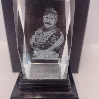 Sale Photo Thumbnail #1252: Dale Earnhardt #3 NASCAR Monte Carlo 3D Crystal Etched Glass Lighted Display