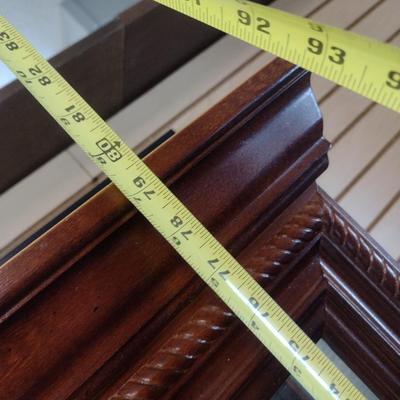 Sale Photo Thumbnail #129: Impressive Glass Front Mahogany Wood Framed Multi-Shelf Lighted Curio or Display Cabinet