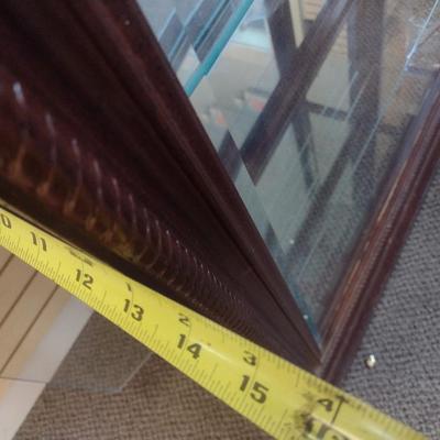 Sale Photo Thumbnail #131: Impressive Glass Front Mahogany Wood Framed Multi-Shelf Lighted Curio or Display Cabinet
