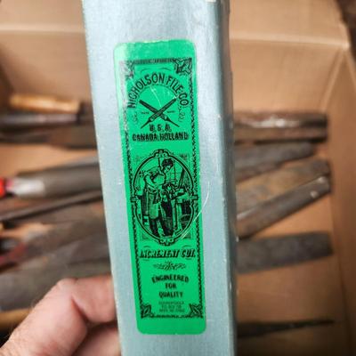 Box lot of Files Nicholson File Co. Round Chainsaw and others