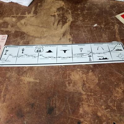 Lot of 3 Signs Gates, Coca-Cola Thermometer, Route 66