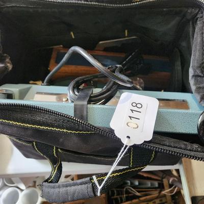 Misc. Lot with Bag Gerber Multi Tool w pouch , Sheffield Tool w pouch, Impulse Sealer, Grease Joint Cleaner, Dewalt, Sockets, Drivers,...