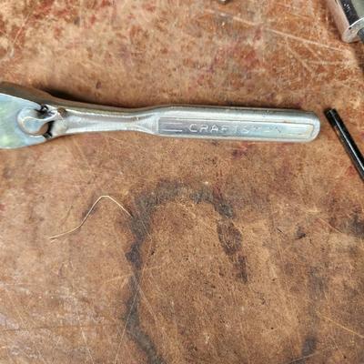 Misc. Lot with Bag Gerber Multi Tool w pouch , Sheffield Tool w pouch, Impulse Sealer, Grease Joint Cleaner, Dewalt, Sockets, Drivers,...