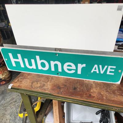 Hubner Ave 2 sided Street Sign