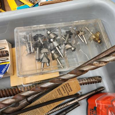 Massive Drill Bit lot Irwin, Delta, Black and Decker, Fuller Countersinks, Forstner, Brad Point Woodbits Germany, Bosch, and others