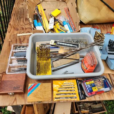 Massive Drill Bit lot Irwin, Delta, Black and Decker, Fuller Countersinks, Forstner, Brad Point Woodbits Germany, Bosch, and others