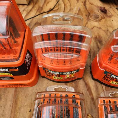 Black & Decker Dewalt Drill Bits , Vintage Montgomery Wards Metal Bit Holder