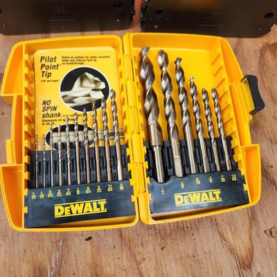 Black & Decker Dewalt Drill Bits , Vintage Montgomery Wards Metal Bit Holder