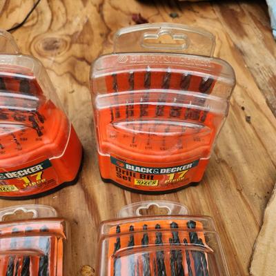 Black & Decker Dewalt Drill Bits , Vintage Montgomery Wards Metal Bit Holder