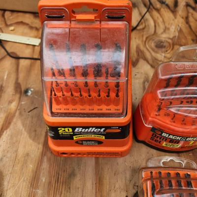 Black & Decker Dewalt Drill Bits , Vintage Montgomery Wards Metal Bit Holder