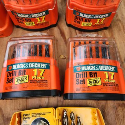 Black & Decker Dewalt Drill Bits , Vintage Montgomery Wards Metal Bit Holder