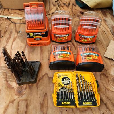 Black & Decker Dewalt Drill Bits , Vintage Montgomery Wards Metal Bit Holder