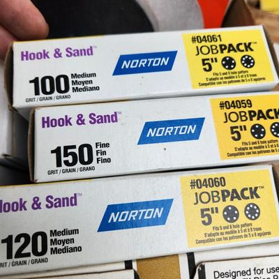 Large Sand Paper Lot 3m, Norton, Delta, Hook N Sand 3M Regalite Polycut Stikit Discs