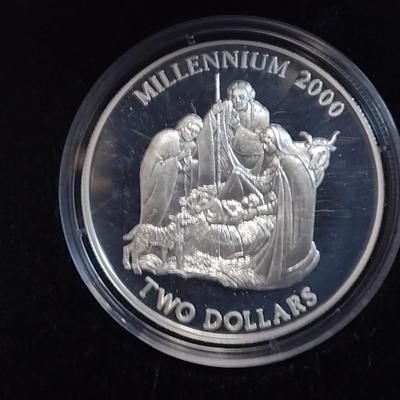 2000 'The Nativity' Commonwealth of the Bahamas $2 Sterling Silver Coin 23.33 grams (#9)
