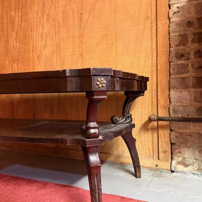 LOT 164B: Vintage Red Leather Top Coffee Table
