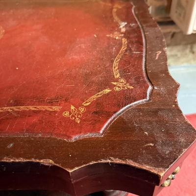 LOT 164B: Vintage Red Leather Top Coffee Table