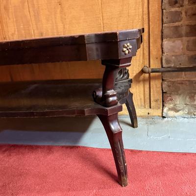LOT 164B: Vintage Red Leather Top Coffee Table