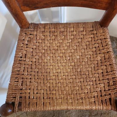 Pair of Ladder Back-Rush Seat Chairs (LR-KD)