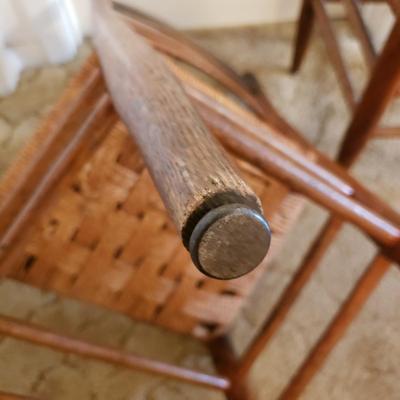 Pair of Ladder Back-Rush Seat Chairs (LR-KD)
