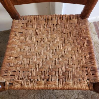 Pair of Ladder Back-Rush Seat Chairs (LR-KD)