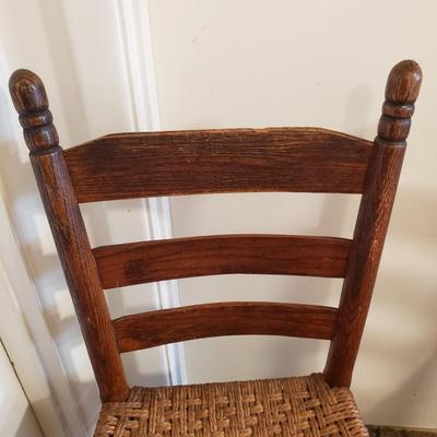 Pair of Ladder Back-Rush Seat Chairs (LR-KD)
