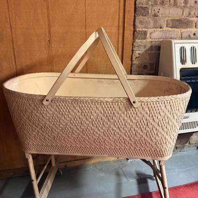 LOT 165B: Vintage Thayer High Chair & Hawkeye Quality Baskenette by Burlington Basket Company