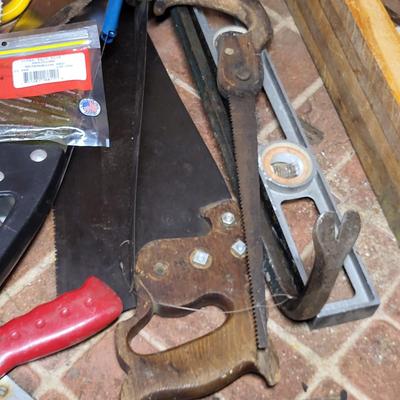 LOT 152B: Assorted Tool Lot Including Various Sized Saw's and More
