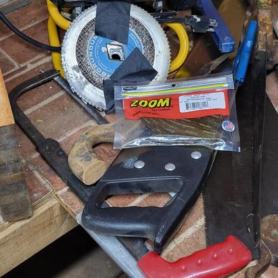 LOT 152B: Assorted Tool Lot Including Various Sized Saw's and More