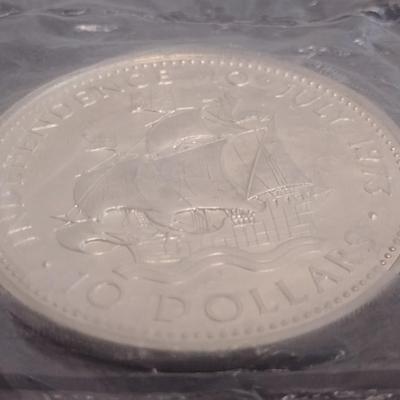1973 Commonwealth of the Bahamas $10 Sterling Silver Uncirculated Coin 10 July 1973 Independance 49 grams (#18)