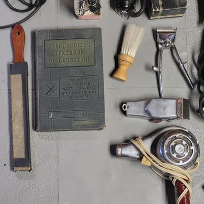 LOT 155B: Vintage Hair Cut Tools Including Clippers by Oster, Raycine and More
