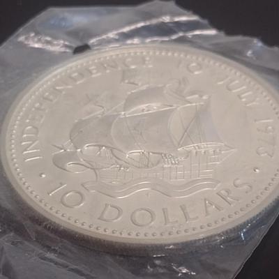1973 Commonwealth of the Bahamas $10 Sterling Silver Uncirculated Coin 10 July 1973 Independance 49 grams (#20)