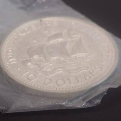 1973 Commonwealth of the Bahamas $10 Sterling Silver Uncirculated Coin 10 July 1973 Independance 49 grams (#21)