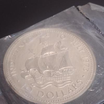 1973 Commonwealth of the Bahamas $10 Sterling Silver Uncirculated Coin 10 July 1973 Independance 49 grams (#23)