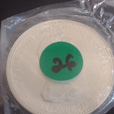 1973 Commonwealth of the Bahamas $10 Sterling Silver Uncirculated Coin 10 July 1973 Independance 49 grams (#26)