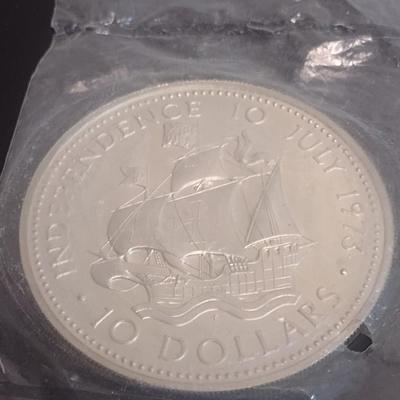1973 Commonwealth of the Bahamas $10 Sterling Silver Uncirculated Coin 10 July 1973 Independance 49 grams (#28)