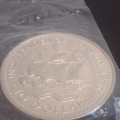 1973 Commonwealth of the Bahamas $10 Sterling Silver Uncirculated Coin 10 July 1973 Independance 49 grams (#29)