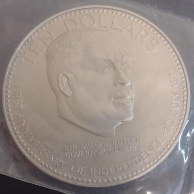 1974 Commonwealth of the Bahamas $10 Sterling Silver Uncirculated Coin 10 July 1973 Independance 49 grams (#30)