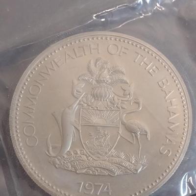 1974 Commonwealth of the Bahamas $10 Sterling Silver Uncirculated Coin 10 July 1973 Independance 49 grams (#30)