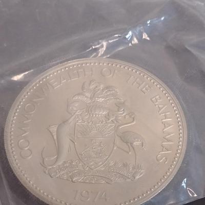 1974 Commonwealth of the Bahamas $10 Sterling Silver Uncirculated Coin 10 July 1973 Independance 49 grams (#30)